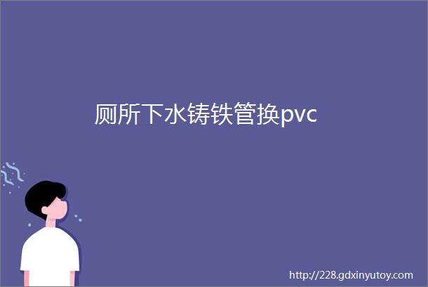 厕所下水铸铁管换pvc